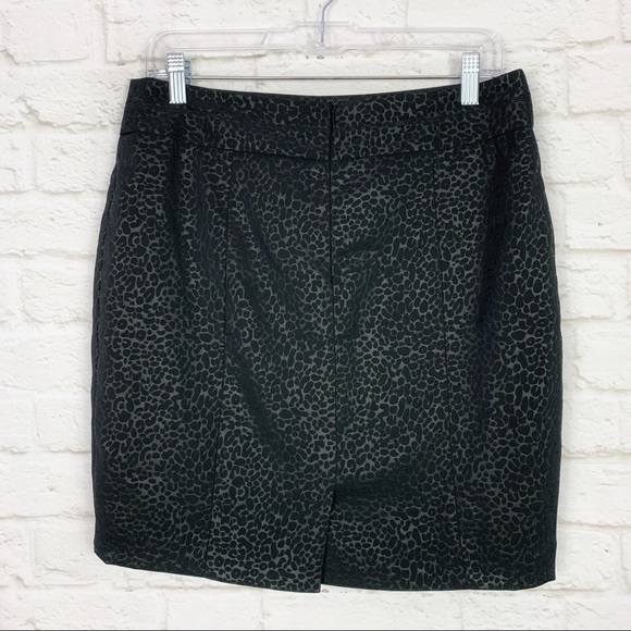 Cynthia Rowley Leopard Black Career Mini Skirt 10 - Picture 5 of 6